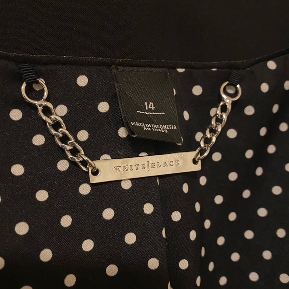 Black White House Black Market open-front blazer with a polka dot lining 14 - Picture 2 of 8